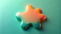 Abstract colorful blob on teal background a smooth, shiny, gradient design element. Generative AI Royalty Free Stock Photo