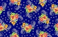 Abstract colorful block print pattern