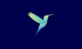 Abstract colorful blue hummingbird fly logo symbol icon vector graphic design illustration Royalty Free Stock Photo