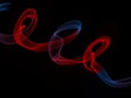 Abstract colorful neon light smoke waves on black background Royalty Free Stock Photo