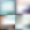 Abstract colorful blurred smooth vector backgrounds set