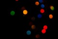 Abstract colorful bokeh lights background close-up, blurred christmas lights for holiday decoration Royalty Free Stock Photo