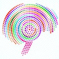Abstract colorful brain of radial dots