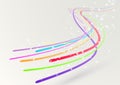 Abstract colorful bright streaming swoosh lines Royalty Free Stock Photo