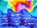 Abstract colorful bubble art universe watercolor painting illustration Royalty Free Stock Photo