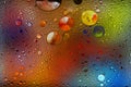 Abstract colorful bubbles. Freeze motion of color dust particles splash. Background image Royalty Free Stock Photo