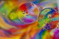 Abstract colorful bubbles. Mixing water and oil. Unrealistic colored bubbles, different color filters Royalty Free Stock Photo