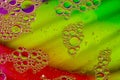 Abstract colorful bubbles. Mixing water and oil. Unrealistic colored bubbles, different color filters Royalty Free Stock Photo