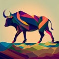 abstract colorful bull