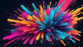 Abstract Colorful Bursting Shapes on Dark Background Royalty Free Stock Photo
