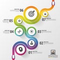 Abstract colorful business path. Timeline infographic template. Vector