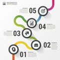 Abstract colorful business path. Timeline infographic template. Vector Royalty Free Stock Photo