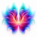 Abstract Colorful Butterfly Design: Vibrant Neon Colors On White Background