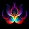 Vibrant Neon Wave: Abstract Flower Image With Zen Buddhism Influence Royalty Free Stock Photo