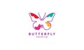 Abstract colorful butterfly lines logo symbol vector icon illustration graphic design Royalty Free Stock Photo