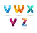 Abstract colorful capital letters set.