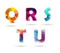 Abstract colorful capital letters set.