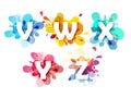 Abstract colorful capital letters set.