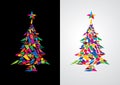 Abstract colorful christmas tree