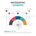 Abstract colorful circle business timeline Infographics elements, presentation template flat design vector illustration for web Royalty Free Stock Photo