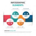 Abstract colorful circle business timeline Infographics elements, presentation template flat design vector illustration for web Royalty Free Stock Photo