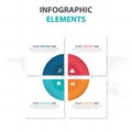 Abstract colorful circle square business Infographics elements, presentation template flat design vector illustration for web