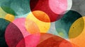 Abstract colorful circles overlapping with textured effect for modern art design Royalty Free Stock Photo