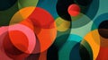 Abstract colorful circles overlapping with textured effect for modern art design Royalty Free Stock Photo
