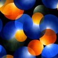 Abstract Colorful Circles Pattern on Black Royalty Free Stock Photo