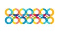 Abstract Colorful Circular Interlocking Rings Pattern Design, vector design Generative AI Royalty Free Stock Photo