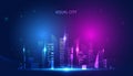 Abstract colorful city concept visual city hologram online city simulation Royalty Free Stock Photo