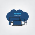 Cloud Computing Design Concept with Electronic Devices - Digital Network Connections, Technology Background Royalty Free Stock Photo