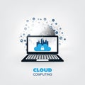 Smart City, Internet of Things or Cloud Computing Design Concept with Icons - Digital Network Connections, Technology Background Royalty Free Stock Photo