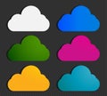 Abstract colorful cloud labels