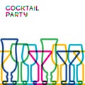 Abstract colorful cocktail glass seamless background. Concept for bar menu, party, alcohol drinks, celebration holidays, wine