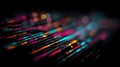 Abstract Colorful Code Lines on Black Background with Bokeh Effect Royalty Free Stock Photo