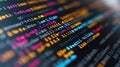 Abstract Colorful Code Lines, Software Development, Programming, Digital Technology, High-Tech, Computer Science, Data, Algorithm Royalty Free Stock Photo