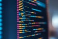 Abstract Colorful Coding Lines Digital Technology Background Software Development Programming Code Lines Screen Display Royalty Free Stock Photo