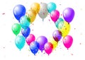 Abstract colorful confetti and balloons background. on the white. Vector