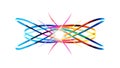Abstract Colorful Connected Lines Network, vector design Generative AI Royalty Free Stock Photo