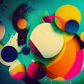 Abstract colorful contemporary modern watercolor art