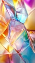 Abstract Colorful Crystal Geometric Background Iridescent Glass Texture Shiny Prismatic Polygons