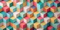 Abstract colorful cube pattern background design featuring a vivid array of geometric shapes in a multi-dimensional composition. Royalty Free Stock Photo