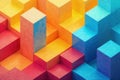 Abstract colorful cube structure a vivid geometric pattern of interlocking blocks in vibrant hues. Generative AI Royalty Free Stock Photo