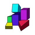 abstract colorful cube vector design