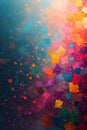 Abstract Colorful Cubes, Dynamic Digital Art, Geometric Pattern, Portrait Images Generative AI Royalty Free Stock Photo