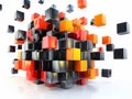 Abstract Colorful Cubes Structure Royalty Free Stock Photo