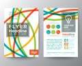 Abstract Colorful Curved Line shape Poster Brochure Flyer design