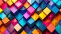 Abstract colorful 3D cubes background. Modern geometric mosaic pattern. Royalty Free Stock Photo