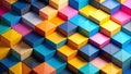 Abstract colorful 3D cubes pattern, geometric background design Royalty Free Stock Photo
